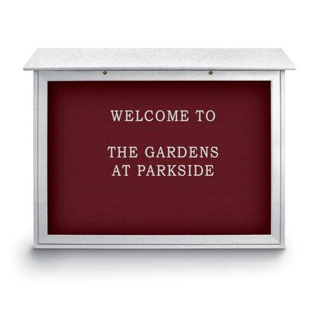 United Visual Products Indoor Enclosed Combo Board, 48"x36", White Frame/Burgundy & Apricot UVCB4836W-BURGUN-APRICOT